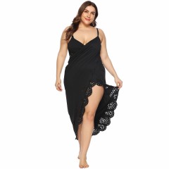 New seaside hollowed-out cover skirt plus-size bikini cover skirt halter beach skirt a wrap skirt swimsuit