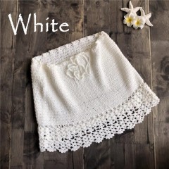 Holiday seaside hand-woven hip wrap knitted beach skirt Swimsuit cover skirt A-line skirt Bikini cover skirt