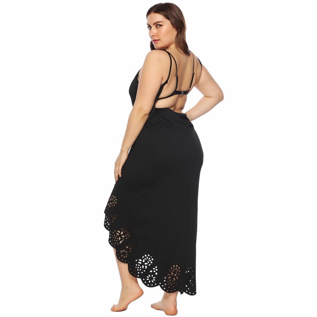 New seaside hollowed-out cover skirt plus-size bikini cover skirt halter beach skirt a wrap skirt swimsuit