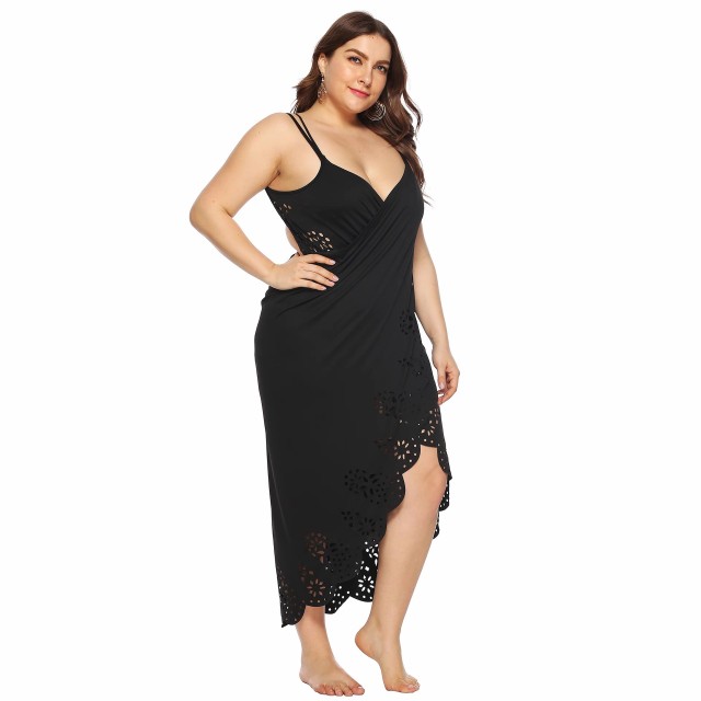 New seaside hollowed-out cover skirt plus-size bikini cover skirt halter beach skirt a wrap skirt swimsuit