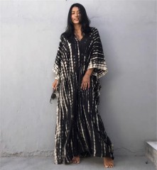 Bikini blouse Europe and the United States loose rayon printed swimsuit cover skirt gown holiday sunblock skirt beach blouse