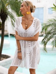 Swimsuit smock hollowed loose beach smock holiday beach sunblock knitted cover skirt cover skirt bikini outside