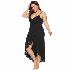 New seaside hollowed-out cover skirt plus-size bikini cover skirt halter beach skirt a wrap skirt swimsuit