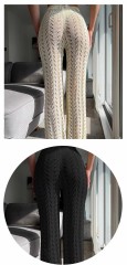 Seaside hot spring holiday women's summer dress sexy lace-up design sense hollow-out crochet knitted sunscreen straight-leg pants