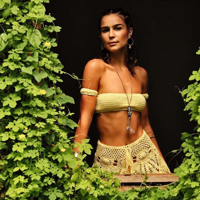 Bikini cover skirt hand hook knitted beach skirt seaside degree skirt Sexy hollow A-line skirt swimsuit over skirt