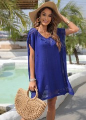 Smock hollowed-out patchwork loose swimsuit with skirt beach holiday bikini beach skirt