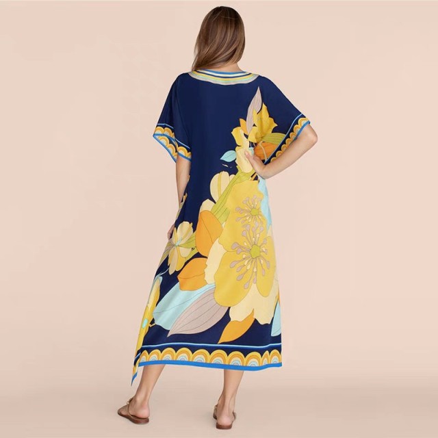 Beach long skirt tourist beach smock Gown holiday dress Bikini smock