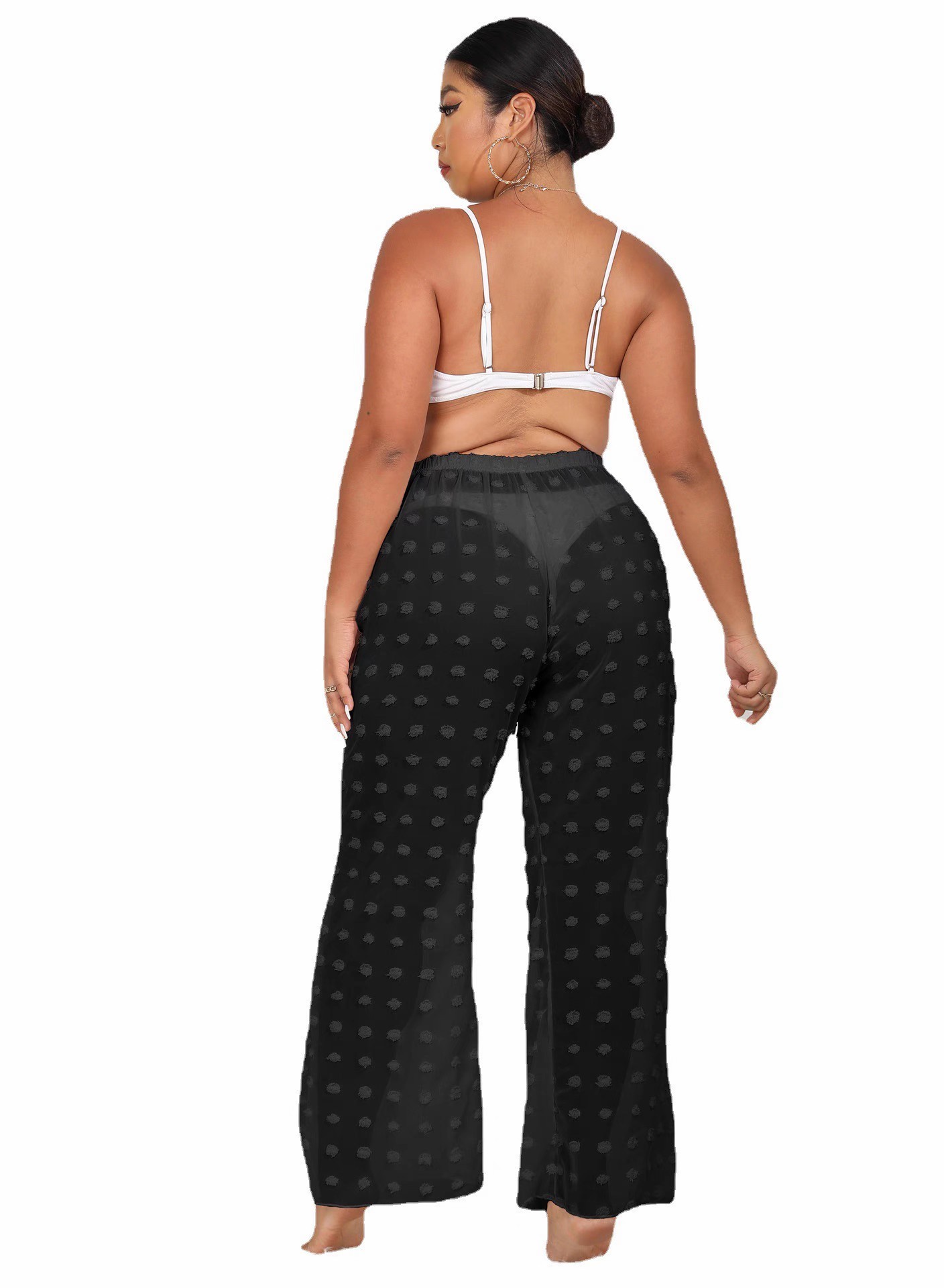See through stereo chiffon plus big size beach pants swimsuit bikini sunblock pants