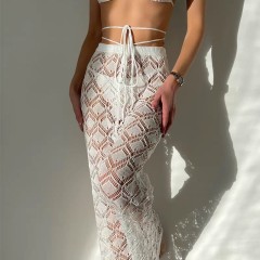 Beach knit cut-out pants casual sexy tethered high-waisted swimsuit bikini sunblock pants