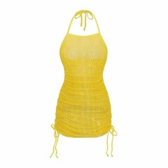 Swimsuit smock black slim strap wrap hip skirt perspective sexy backless beach dress swimsuit wrap dress