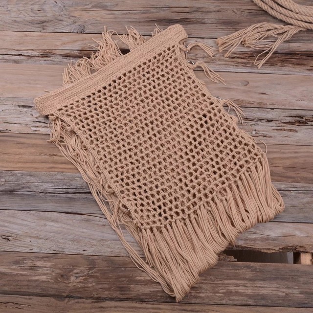 Hollowed-out hoops long fringe skirt Long bikini bikini beach dress