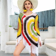 Sunblock beach cover-up Bosimi Asia-Europe United States retro palace hot springs hollow seaside swimsuit bikini cover-up
