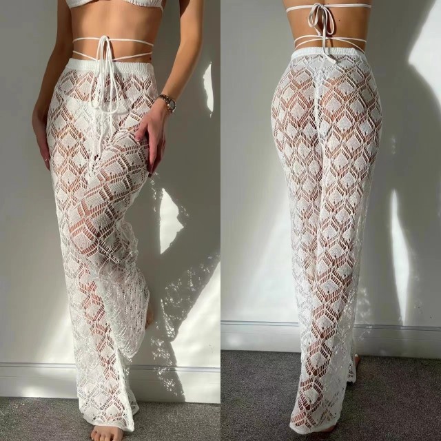 Beach knit cut-out pants casual sexy tethered high-waisted swimsuit bikini sunblock pants