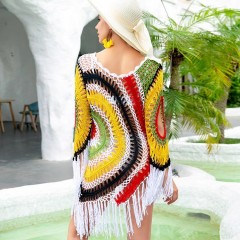 Sunblock beach cover-up Bosimi Asia-Europe United States retro palace hot springs hollow seaside swimsuit bikini cover-up