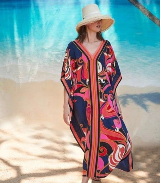 Beach long skirt tourist beach smock Gown holiday dress Bikini smock