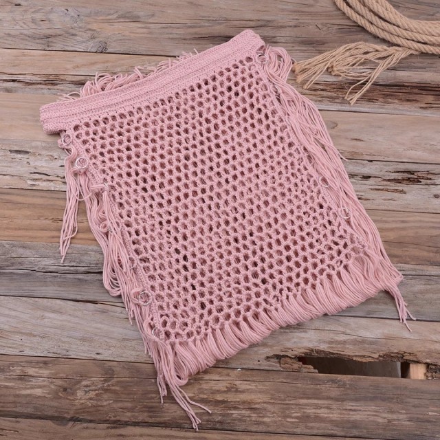 Hollowed-out hoops long fringe skirt Long bikini bikini beach dress