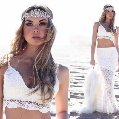 Handhook knit beach bikini Wrap for women sexy all-in-one spa split swim top