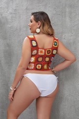 One piece hand hook bikini bikini sexy beach braided wrap breast halter bikini top for women