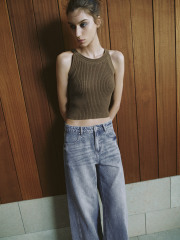 Factory JUBAODI Women's crew neck knitted tank top