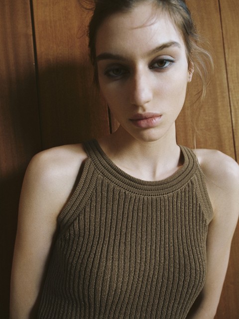 Factory JUBAODI Women's crew neck knitted tank top