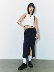 Custom JUBAODI Women's contrasting knitted vest