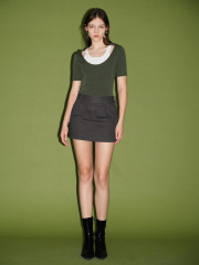 JUBAODI Women's fake two knitwear