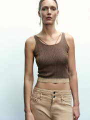 Factory JUBAODI Women's U-neck knit vest