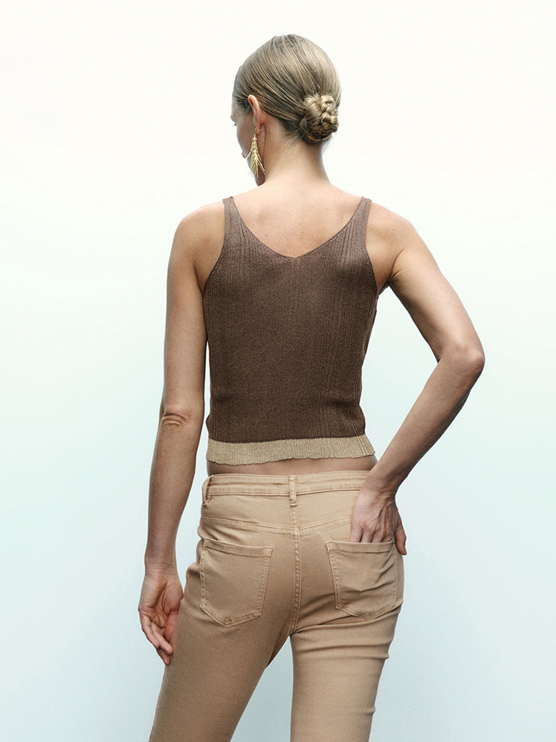 Factory JUBAODI Women's U-neck knit vest