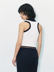 Custom JUBAODI Women's contrasting knitted vest