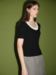 JUBAODI Women's fake two knitwear