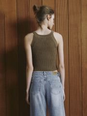 Factory JUBAODI Women's crew neck knitted tank top