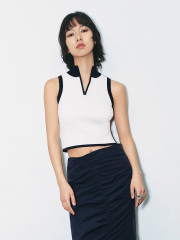 Custom JUBAODI Women's contrasting knitted vest