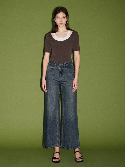 JUBAODI Women's fake two knitwear
