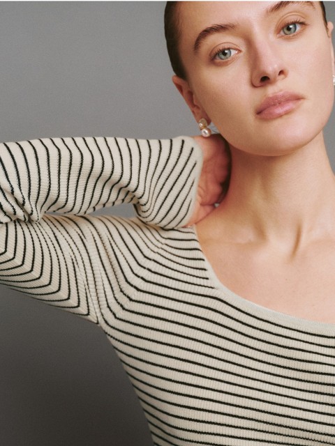 JUBAODI Striped knitwear for women