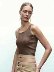 Factory JUBAODI Women's U-neck knit vest