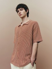 Men's striped short-sleeved knitwear