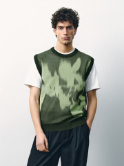 Men's jacquard knit vest
