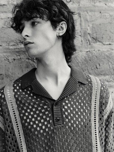 Men's hollow short sleeve sweater