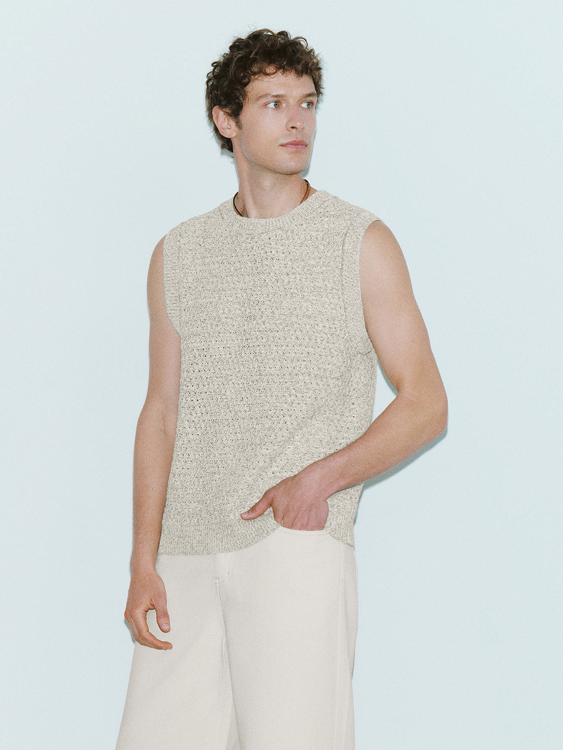 Men's fabric knit vest