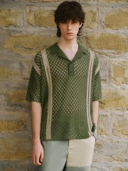 Men's hollow short sleeve sweater
