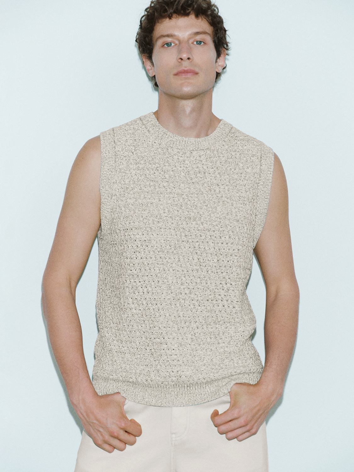 Men's fabric knit vest