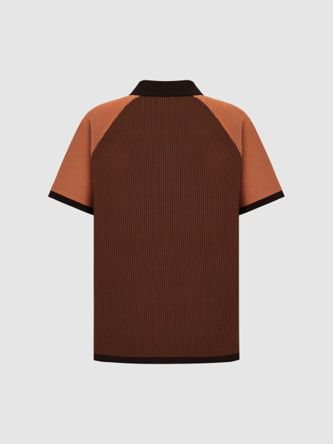 Men's short sleeve sweater in contrasting colors