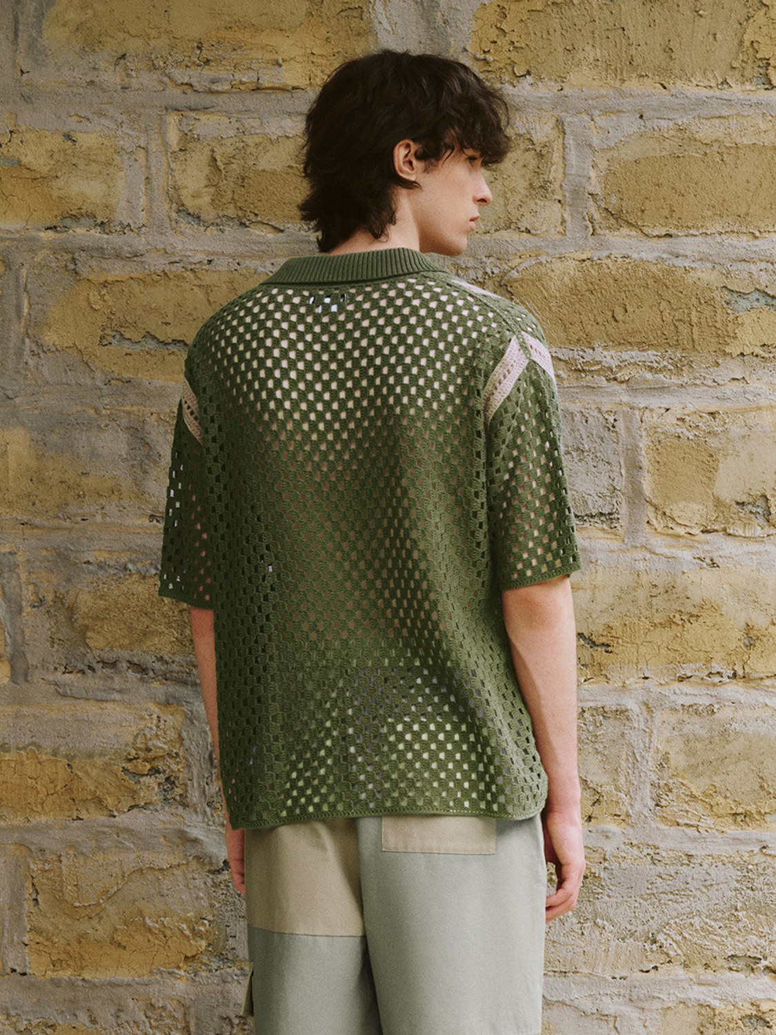 Men's hollow short sleeve sweater