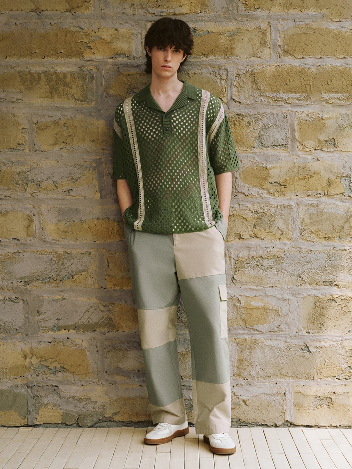 Men's hollow short sleeve sweater