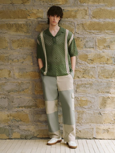 Men's hollow short sleeve sweater