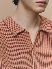 Men's striped short-sleeved knitwear