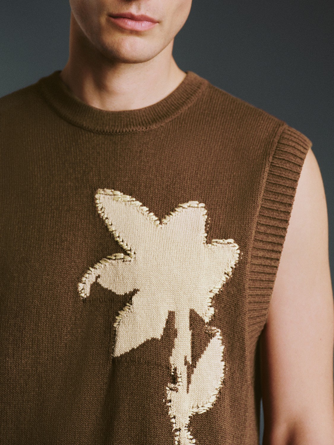 Men's jacquard knit vest