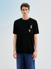 Men's embroidered short sleeve knitwear