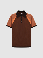 Men's short sleeve sweater in contrasting colors