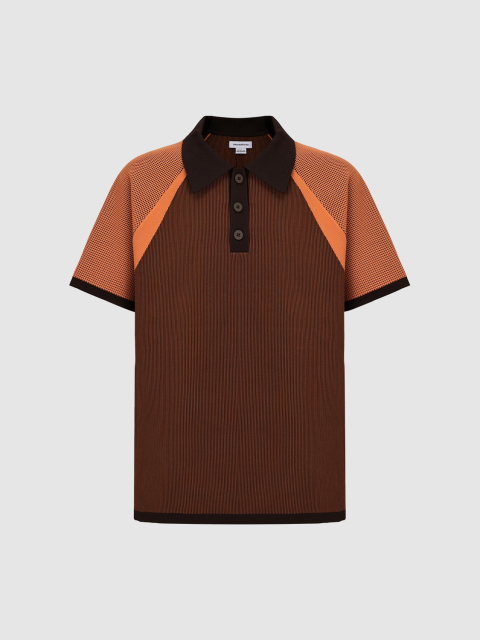 Men's short sleeve sweater in contrasting colors